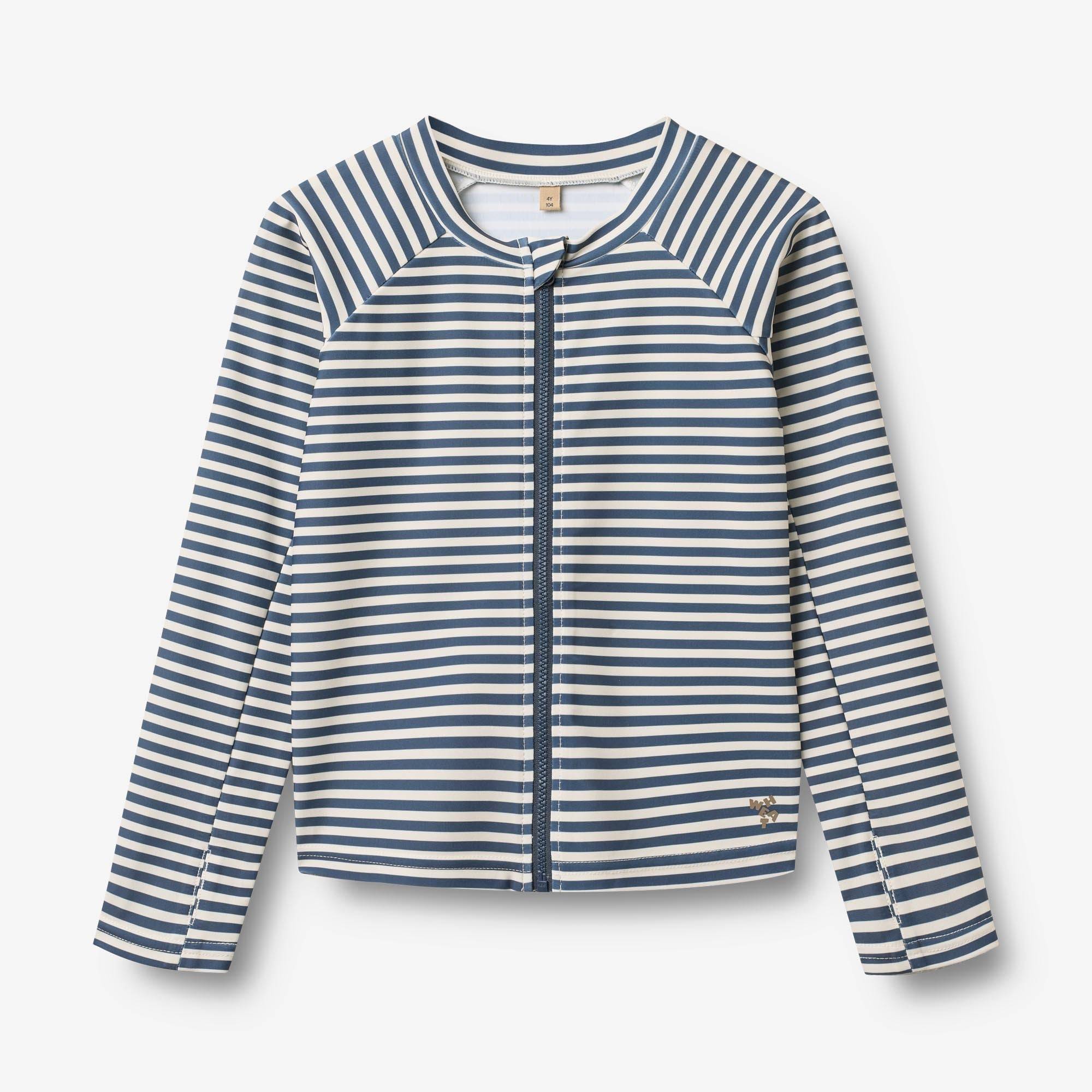 WHEAT® - Langærmet Bade T-shirt Ada - blue stripe - Str 80.