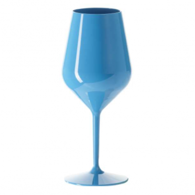 Vin / Cocktailglas blå plast 47 cl