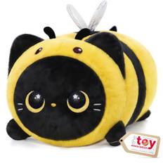 Mewaii Stitch Plyschkudde, 20 cm, svart katt-leksak, kawaii-kramleksak med stora ögon, mjuk kudde, julklapp eller födelsedagspresent till barn, flickor, pojkar och vänner