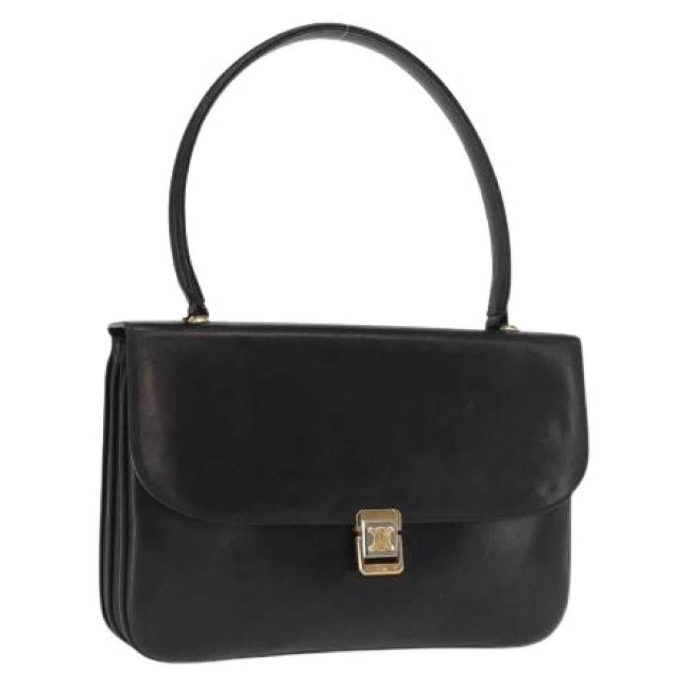 Celine Vintage Pre-owned Vintage Læder Håndtaske - Vintage - Dame - Sort - ONE SIZE - Læder