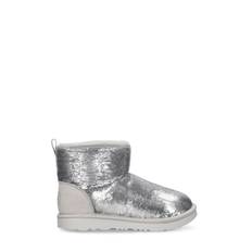 Classic Mini Mirror Ball Shearling Boots - Silver - 7