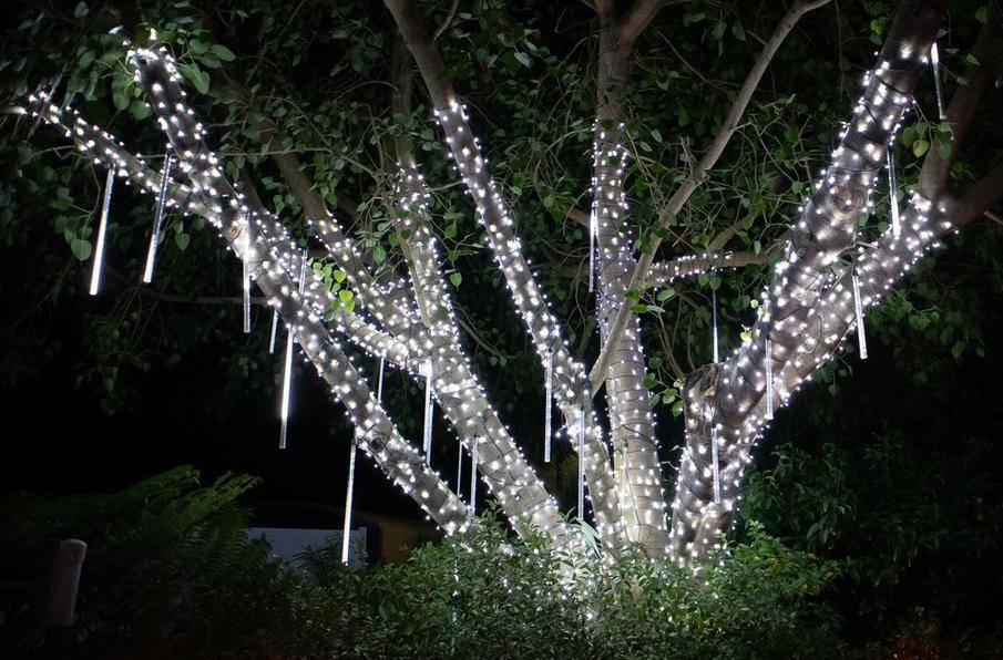 PURE WHITE Cascade Snowfall Light Tube, 36 inch 48 LEDs