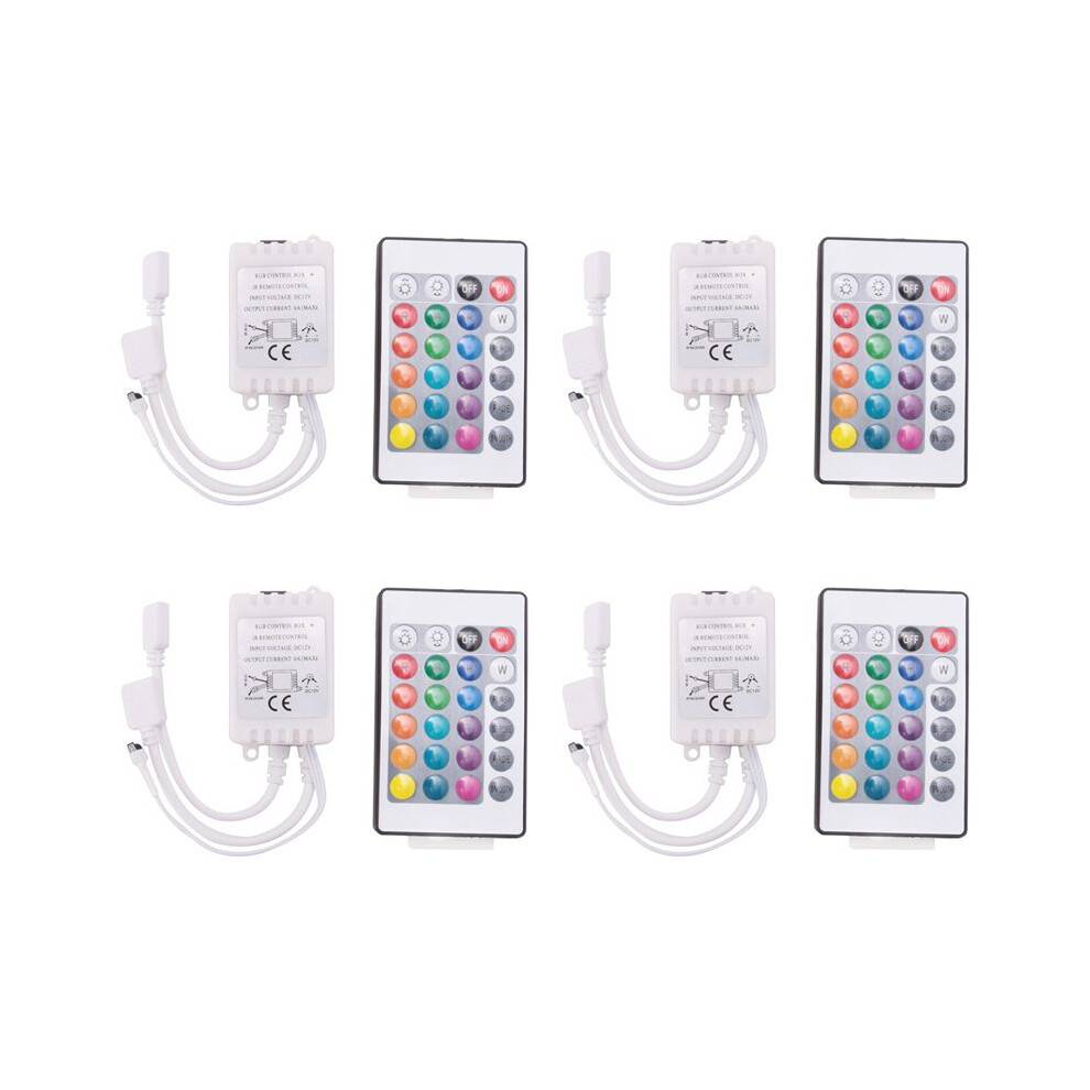 4X Led Strip Lights Controller,Controller RGB Led Strip Light Controller + Infrared Remote Control 24 Keys