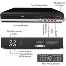 Högupplöst bärbar dvd-spelare hdmi dvd 229- spelare evd-spelare stöder u diskuppspelning vcd-spelare hållbar cd-spelare