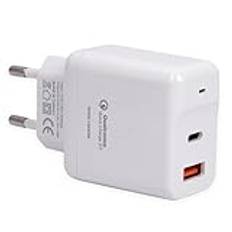 LEYF 2-portars laddare USB och USB C 20 W, QC Quick Charge 3.0, snabbladdare, strömförsörjning, väggladdare, reseladdare, strömadapter, type-, T-32AC