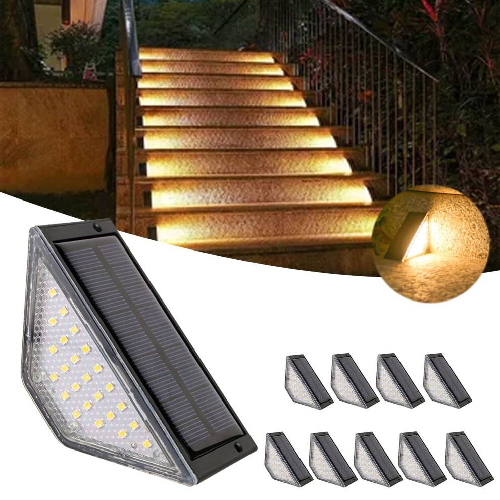 Solcellsdrivna LED-steglampor utomhus vattentäta bruna 10-pack
