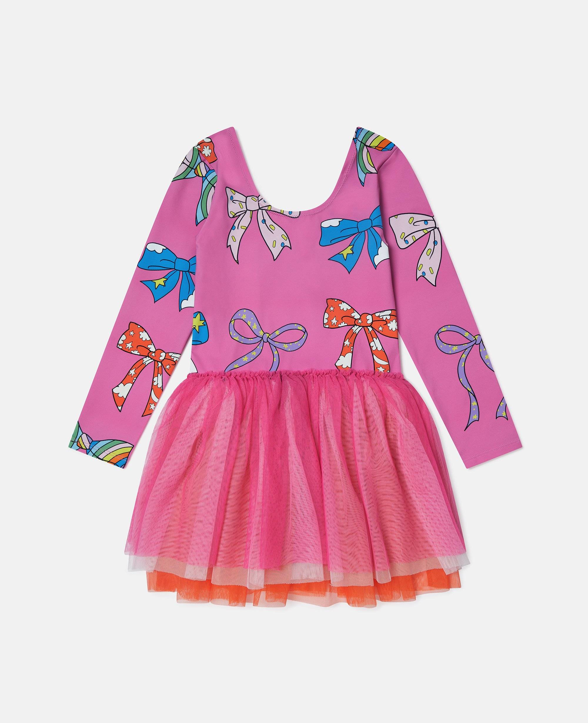 Stella McCartney - Bow Print Layered Tulle Dress, , Size: 8