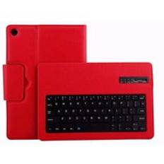 Pu läderfodral för samsung galaxy tab a 10.1 sm-t510 sm-t515 t510 t515 surfplatta med bluetooth-tangentbord + film - Rött fall