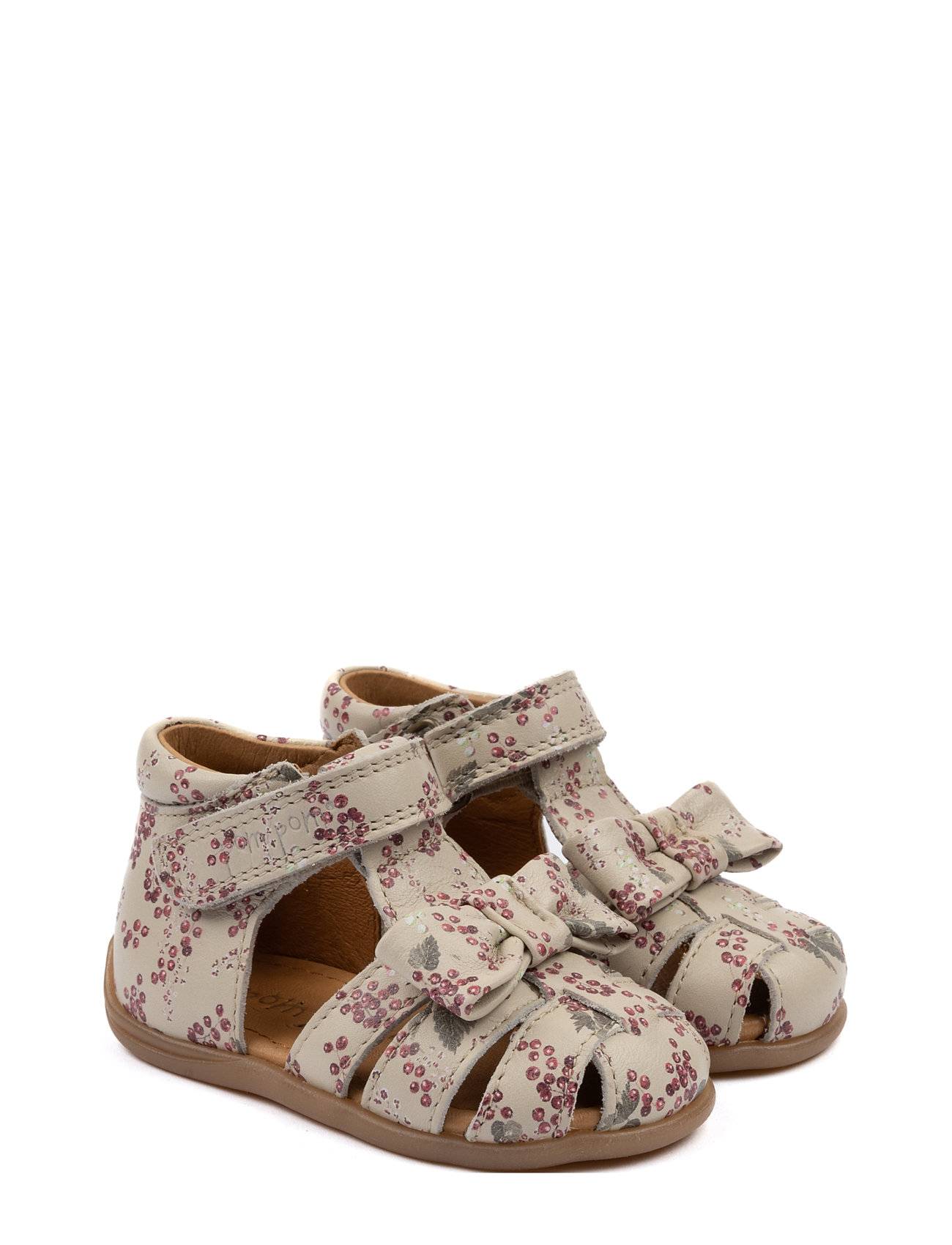 Pom Pom Starters™ Bow Velcro Sandal - Beige - 22