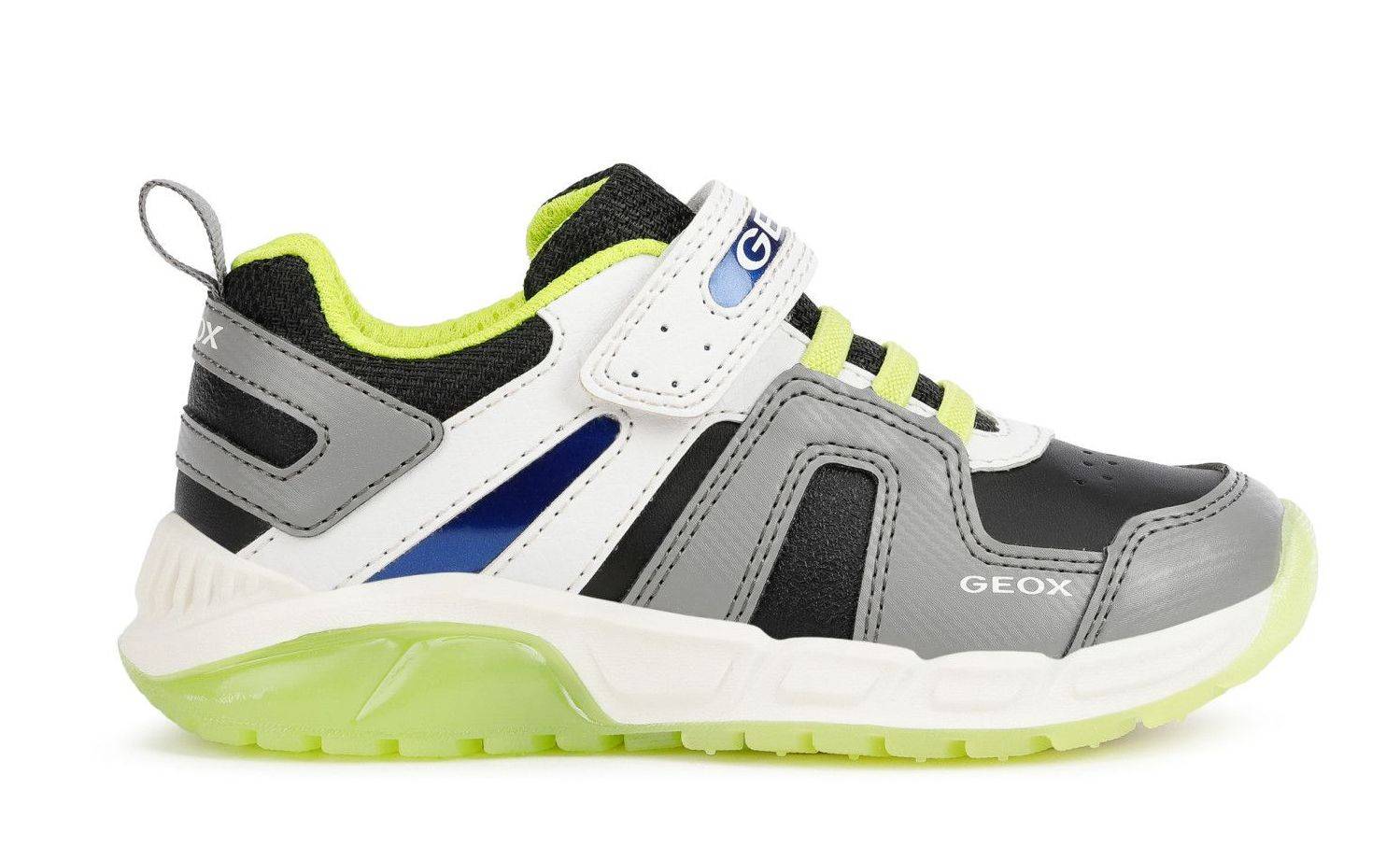 GEOX Spaziale Blinkesko j04cqa grey/lime str. 28.