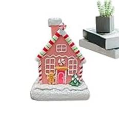 Julstuga Rökelsebrännare,Julhus Rökelsebrännare, Resin litet pepparkakshus, Holiday Favor Christmas House Diffuser Söt Hut Snowman för Hem Rumsbord Öppen spis