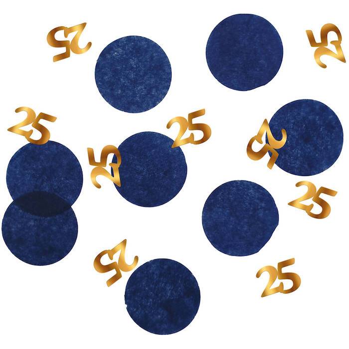 25 års konfetti blå - 25 g.