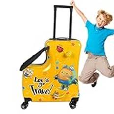 Hardside Ride On Kids Luggage, Scooter Suitcase, Rolling Luggage With Wheels, Children's Ride-on Trolley Luggage, Kid Ride-on Suitcase With Spinner, Perfect For Children's Day And Festival Travel