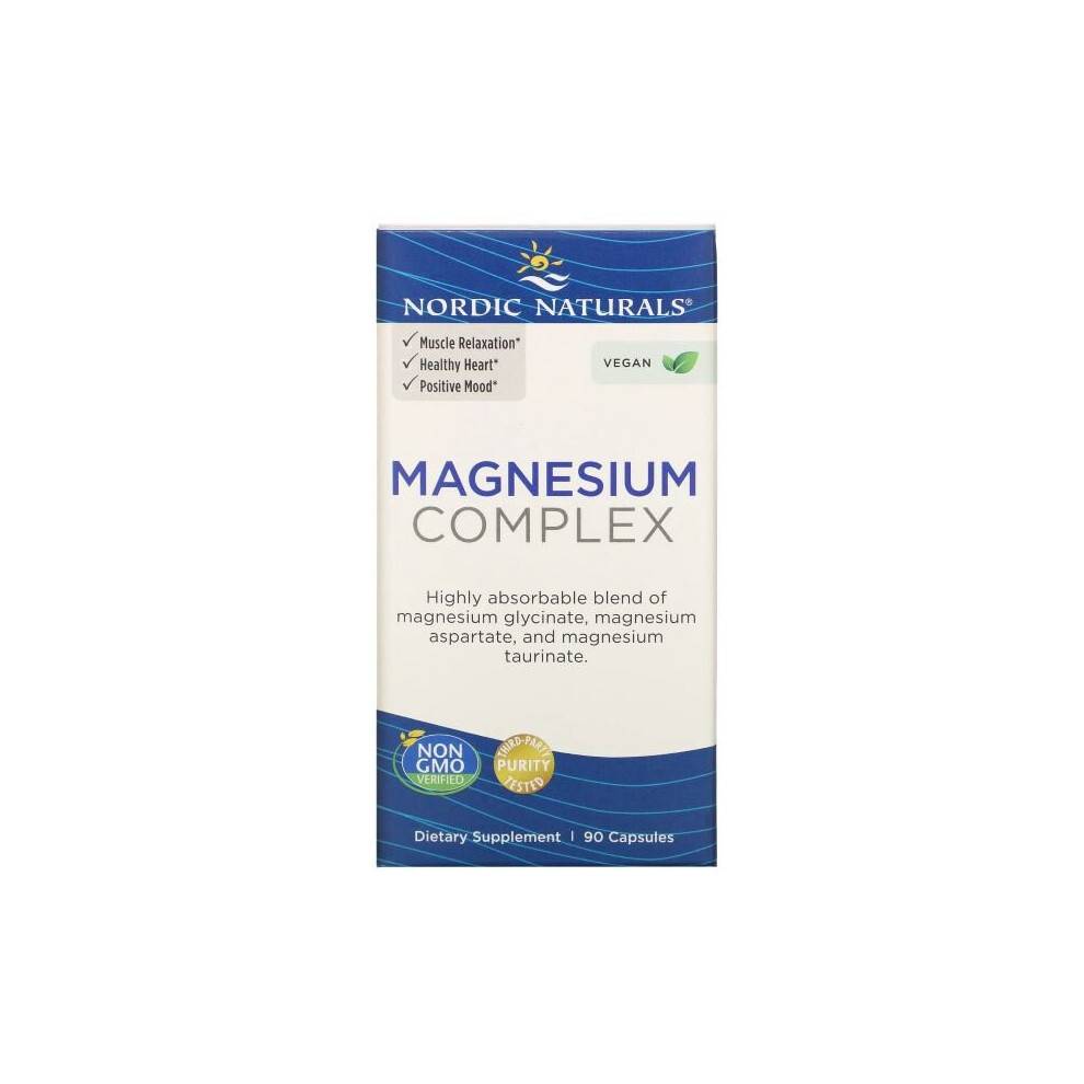 Magnesium Complex - 90 kapsler | Højoptagelse tredobbelt chelat til støtte for muskler, hjerte og hjerne | GMO-fri og certificeret vegansk