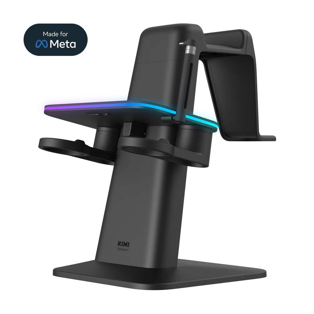 KIWI Design SPC Vertikalt Laddställ med RGB - Meta Quest 3S/3/2/Pro