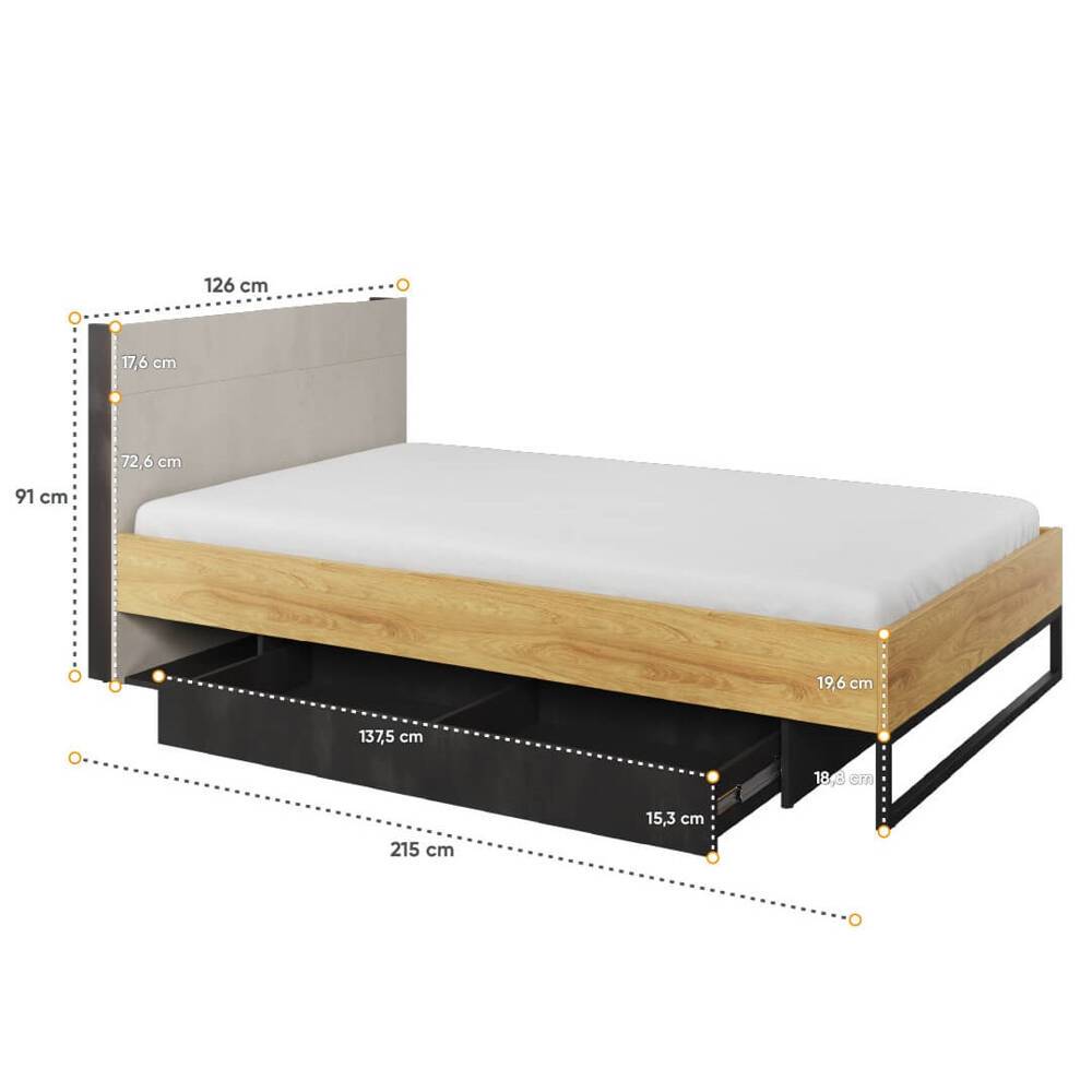 Juniorsäng med LED 120x200 TEEN FLEX