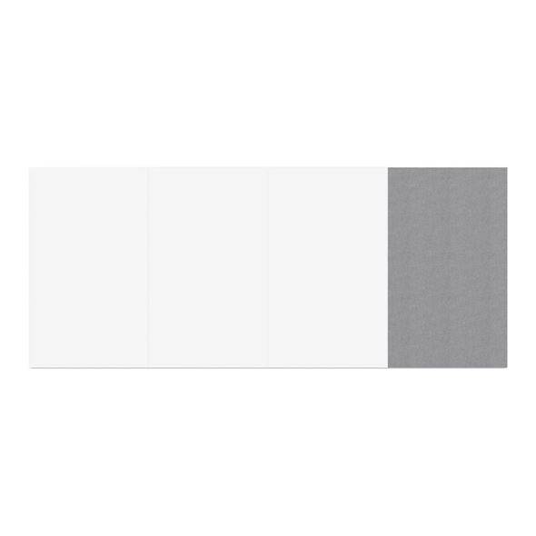 Whiteboard Air Space Textile 3+1 tavler B3570+1190 x H1990 lysegrå