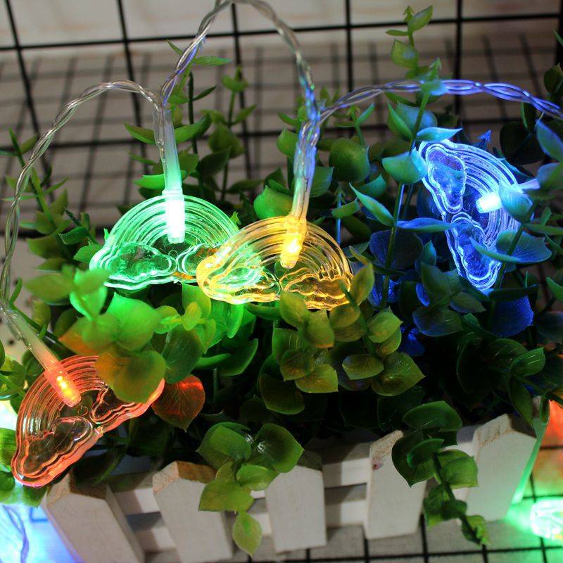 1.5m 10 leds ananas led ljusslinga fairy girlander juldekoration för hem utomhus navidad inomhus dekor batteridriven - Regnbåge