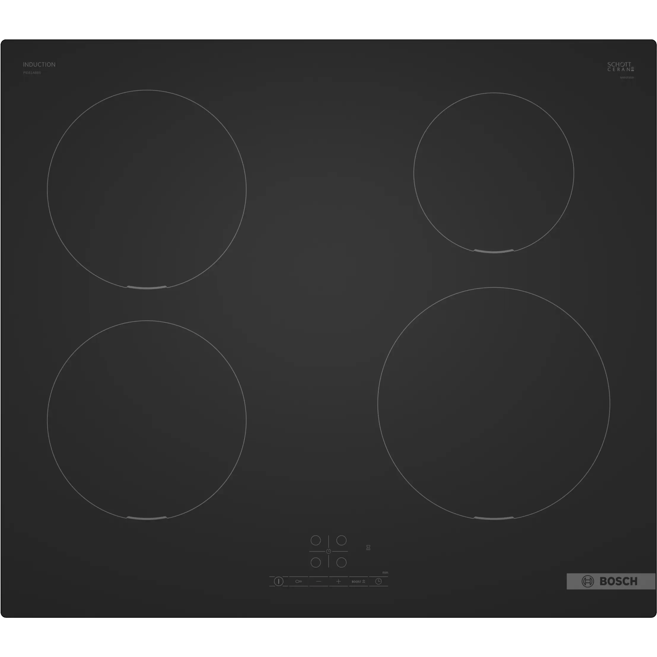Bosch Series 4, Induction hob, 60 cm, Matt black