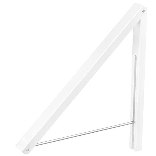 Anjuer Hopfällbar klädhängare, väggmonterat infällbart klädställ, aluminium, enkel montering, 1 vit hylla