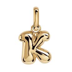 Camille Brinch Letter Puffer Charm 'K' i forgyldt
