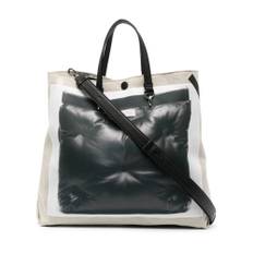 Maison Margiela, Taske, Dame, Flerfarvet, ONE SIZE, Uld, Grafisk Print Tote Taske med Håndtag