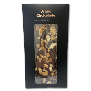 Svane Chokolade<br />Mørk med blandede nødder<br />Uden tilsat sukker