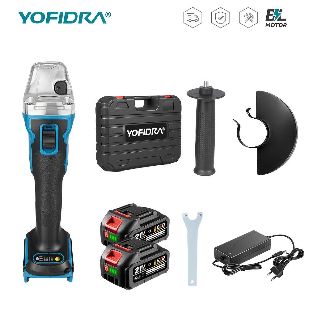 125mm Brushless Angle Grinder Polisher, Cordless M14 Electric Angle Grinder, Golden Metal Wood Grinding Polishing Power Tool, Suitable For Decoration Industrial Scenes, Compatible With Yofidra Battery