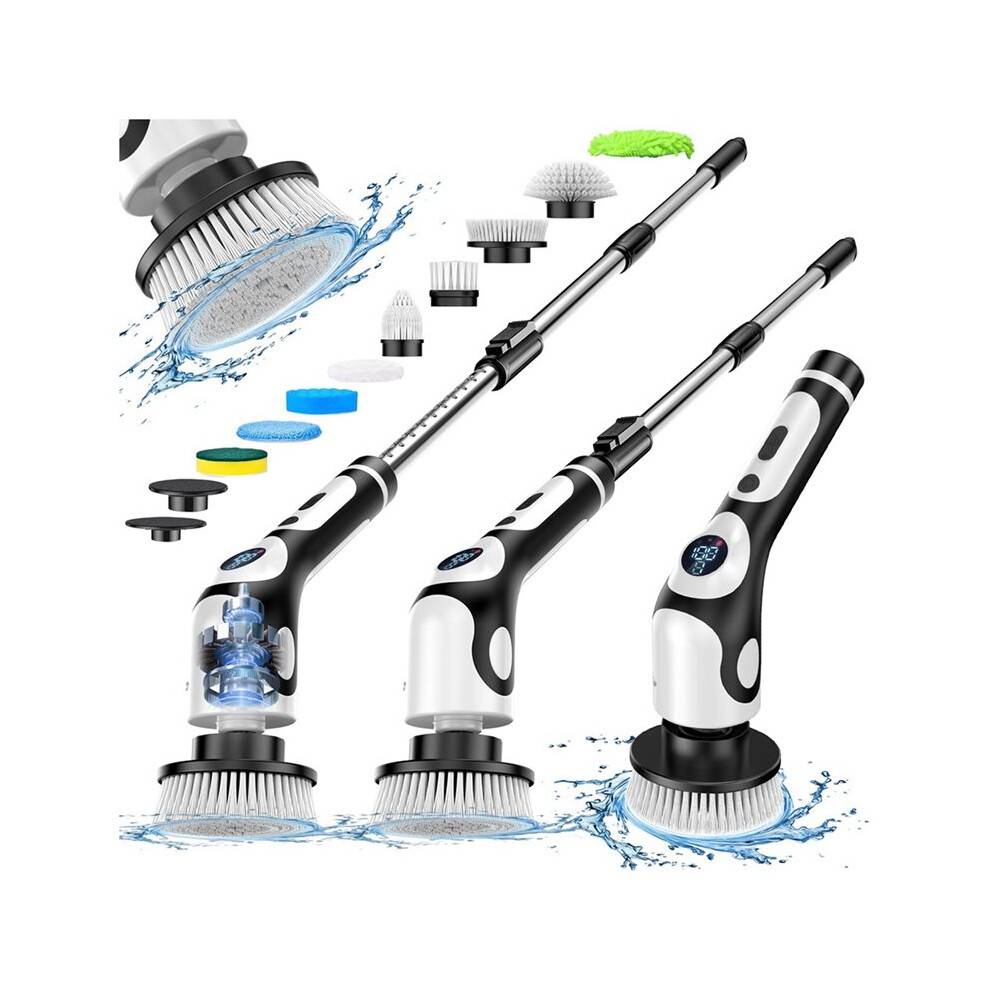 Multifunctional Electric Cleaning Brush Voice Rechargeable Rotary Cleaning Brush Kitchen Cleaning Brush