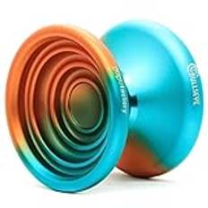 YoyoFactory BULLSEYE Yo-Yo - ORANGE/TEAL (Metal Yoyo Great For DNA Tricks, String, Ball-Bearing & Instructions Included)