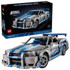 LEGO 42210 Technic 2 Fast 2 Furious Nissan Skyline GT-R (R34) Bilbyggsats (1410 delar) (En-Storlek)