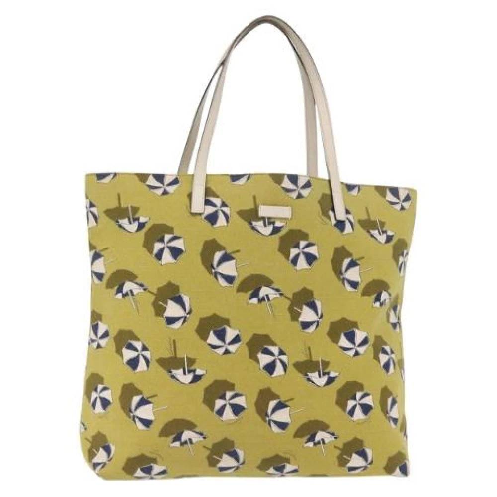 Gucci Vintage Pre-owned Canvas Tote Bag - Vintage - Dame - Grøn - ONE SIZE - Uld