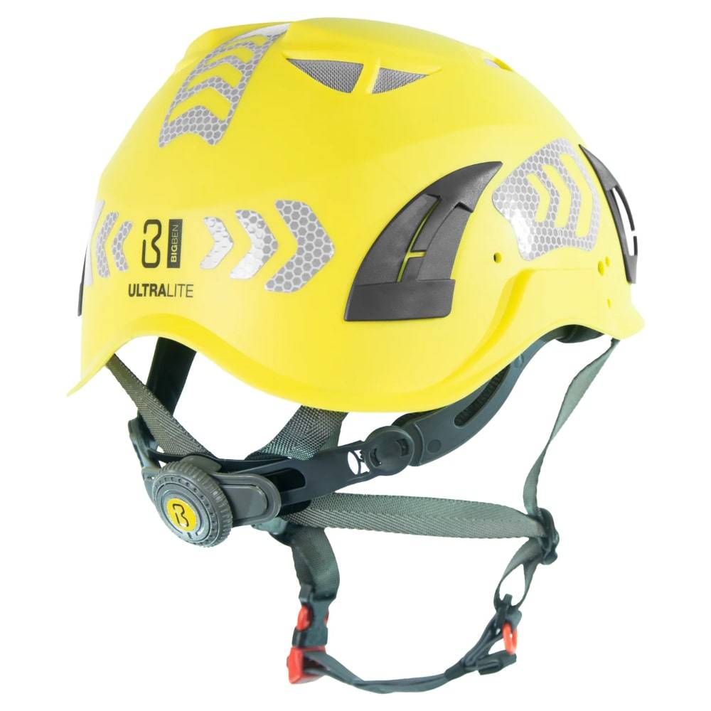 Premium Hi-Vis BIGBEN UltraLite sikkerhedshjelm med reflekser, hagerem, 6 punkt hovedbånd, størrelse 51-62 cm, riggerhjelm