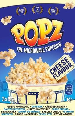 Mikropopcorn - Cheese Flavour, 36 st x 85 gram. Popz