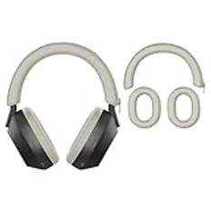 Silikonhörlursfodral för Sony WH-1000XM5, Sony XM5 trådlösa hörlurar repfria pannband skyddande, svettbeständig mjuk silikon för Sony WH-1000XM5 hörlurar tillbehör (beige)