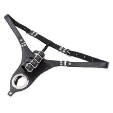 Penis Restraint PU Pants Sort