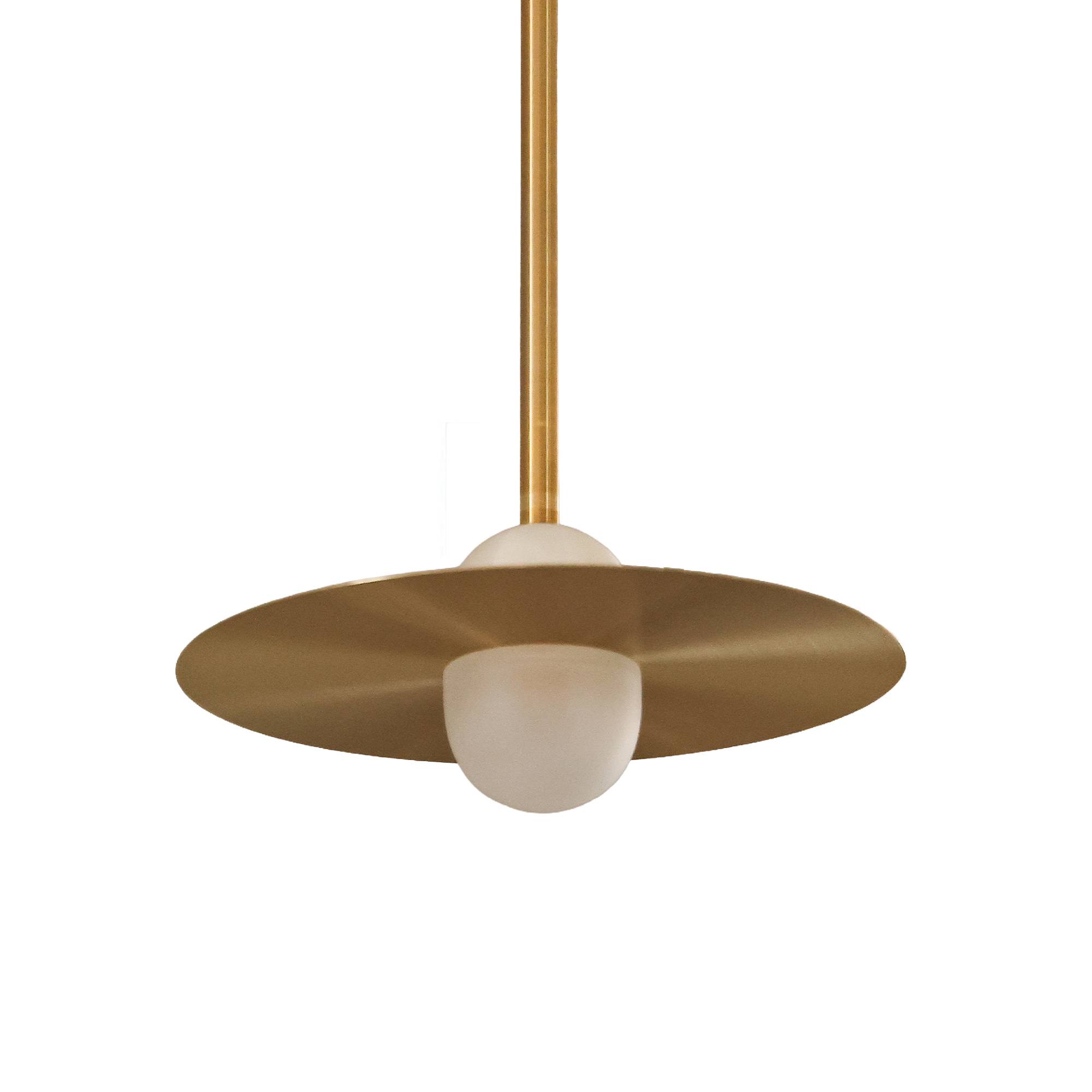 Contain - Alba Pendant XL Cable, Brushed Brass, Frosted, Cable Banda Black - Pendellamper