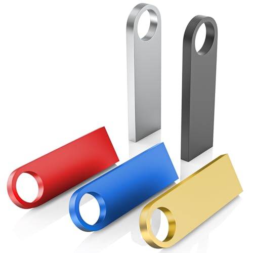 USB-minnen 2 GB Pack med 5, WOOOLKEN USB-minne 2.0 Mini USB-minnen vattentäta - i metall - PJump Drive Minnespinne för säkerhetskopiering av dator/bärbar dator