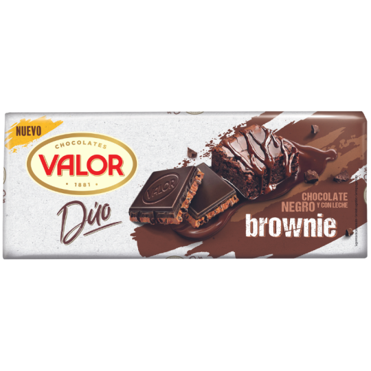 Valor Dúo 55 % Mörk & Mjölkchoklad Brownie 170 g