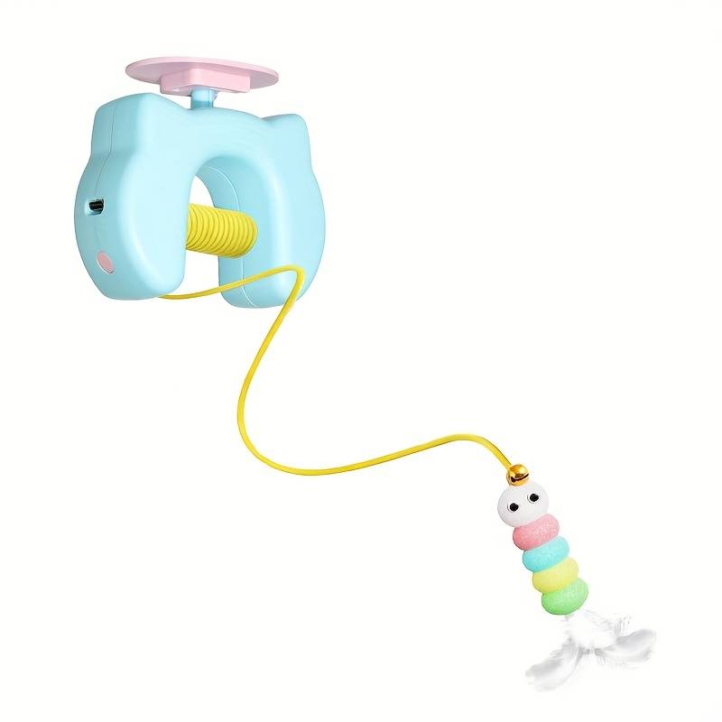 -one Cat Enrichment Toy, Featuring -mount Suction Base, Retractable Cord, , And Vibrant Artificial Feathers. Effortlessly Secure To Walls Or Floors To 's For And Health.