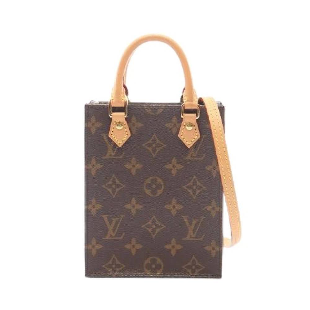 Louis Vuitton Vintage Pre-owned Petit Sac Plat Monogram 2way taske - Vintage - Dame - Brun - ONE SIZE - Uld