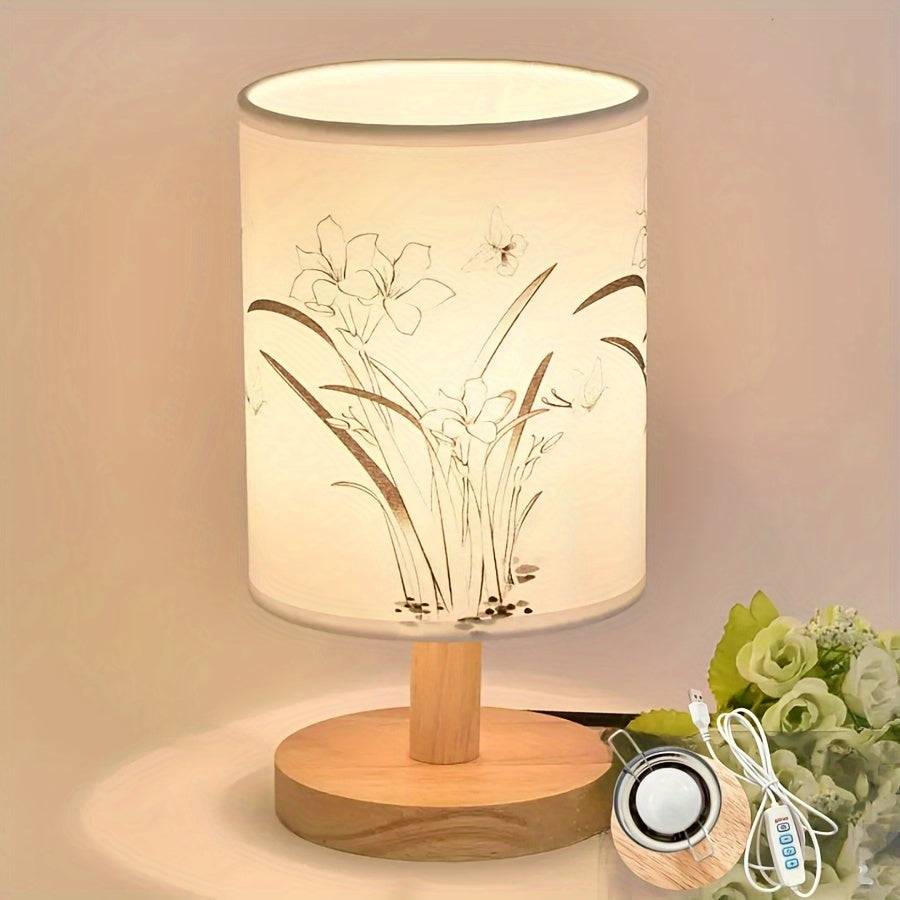 WoodGlow – Justerbar LED Bordslampa med USB - Polykrom