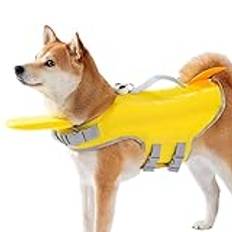 Teksome Hund flytväst,Reflekterande Hund Flytväst | Hög flytkraft Flotation Lifesaver Dog Baddräkt - Snabbtorkande flytdräkt med stora ögon design för små medelstora hundar