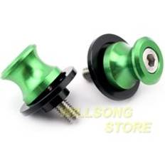 Svängarmsspolar kraschreglage stativskruv för kawasaki z 650/800/900/1000/1000sx zx6r zx10r ninja 650 motorcykelstöd 8mm - Grön
