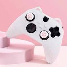 Cat Paw Design Silicone Gamepad Protector Compatible With Xbox Series X/S Controller, With 2 Thumb Grip Caps And 1 Sticker