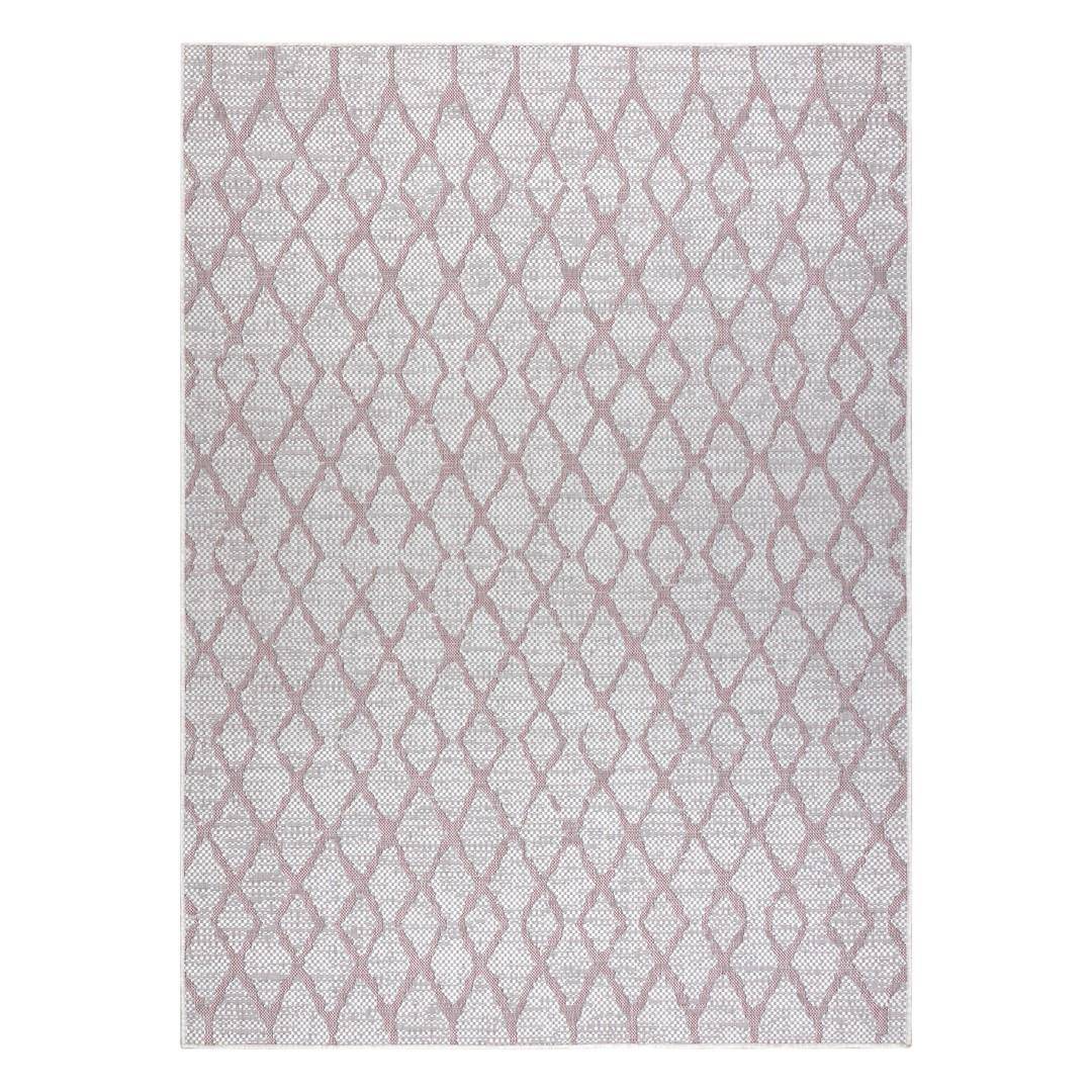 Gulvtæppe Hakano Vinea Grid - creme/pudderrosa 120×170 cm