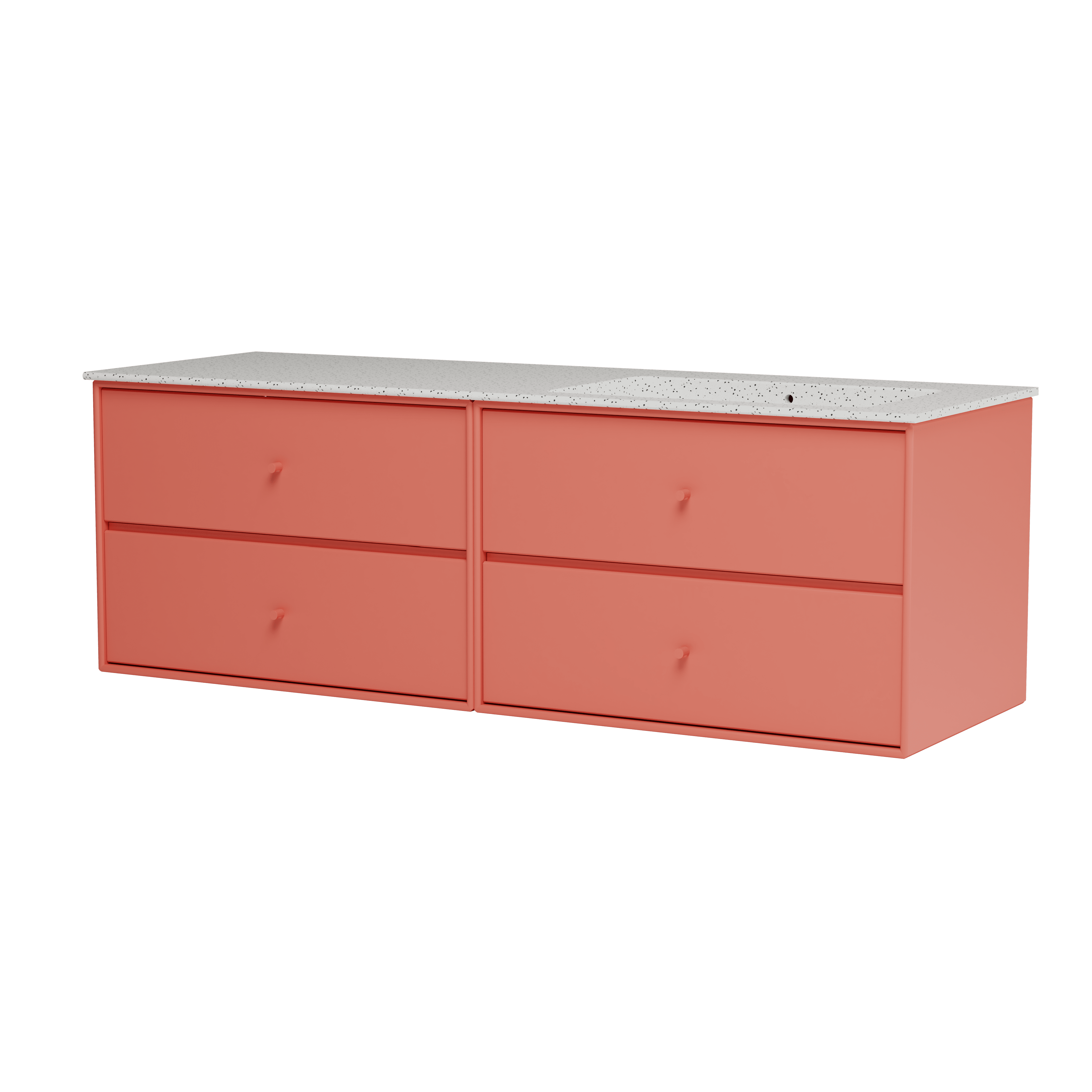 Montana Basin SU2402 – badmodul med vask, 141 cm Rhubarb - Jacobsen Plus