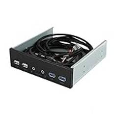 5,25 tums skrivbord PC fodral intern frontpanel USB-hubb 2 portar USB 3.0 och 2 portar USB 2.0 med HD-ljudport 20-kontakt