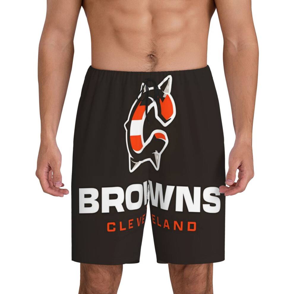 Cle_Browns korte pyjamasbukser til mænd, sport, korte ærmer med fodboldholdslogo, gaver til baseballfans