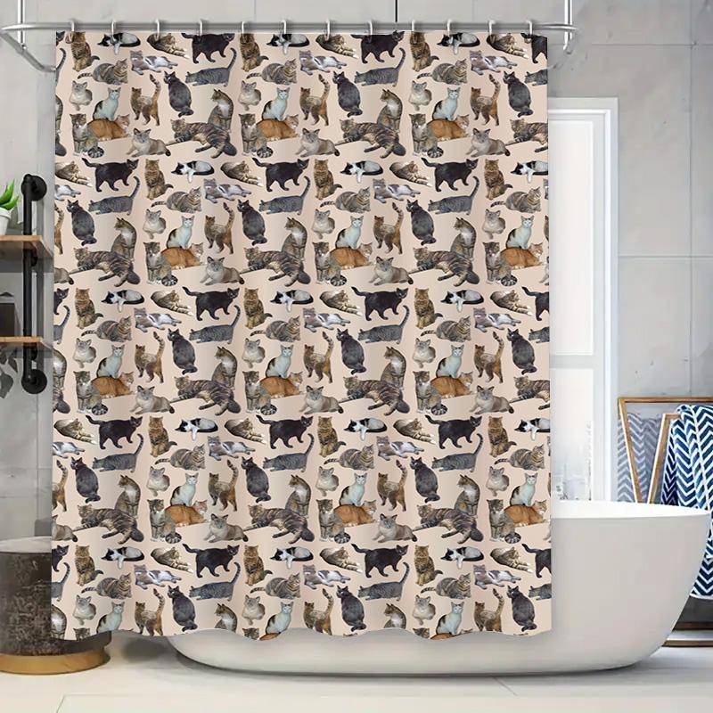 Lyxigt Duschdraperiset med Fiskmönster Grön 3D-tryck Badrumsinredning Vattentätt Tyg för Hemdekoration (180x240cm)